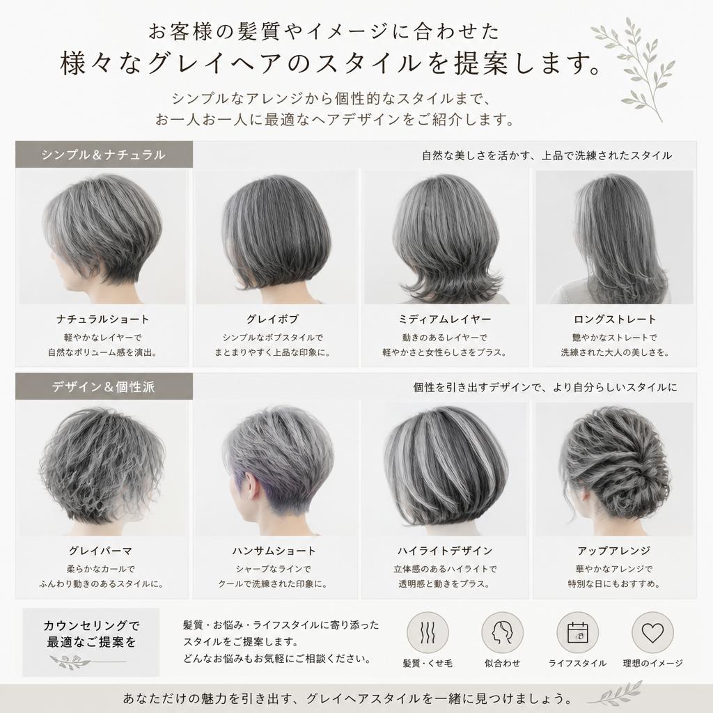 多彩なヘアスタイル提案